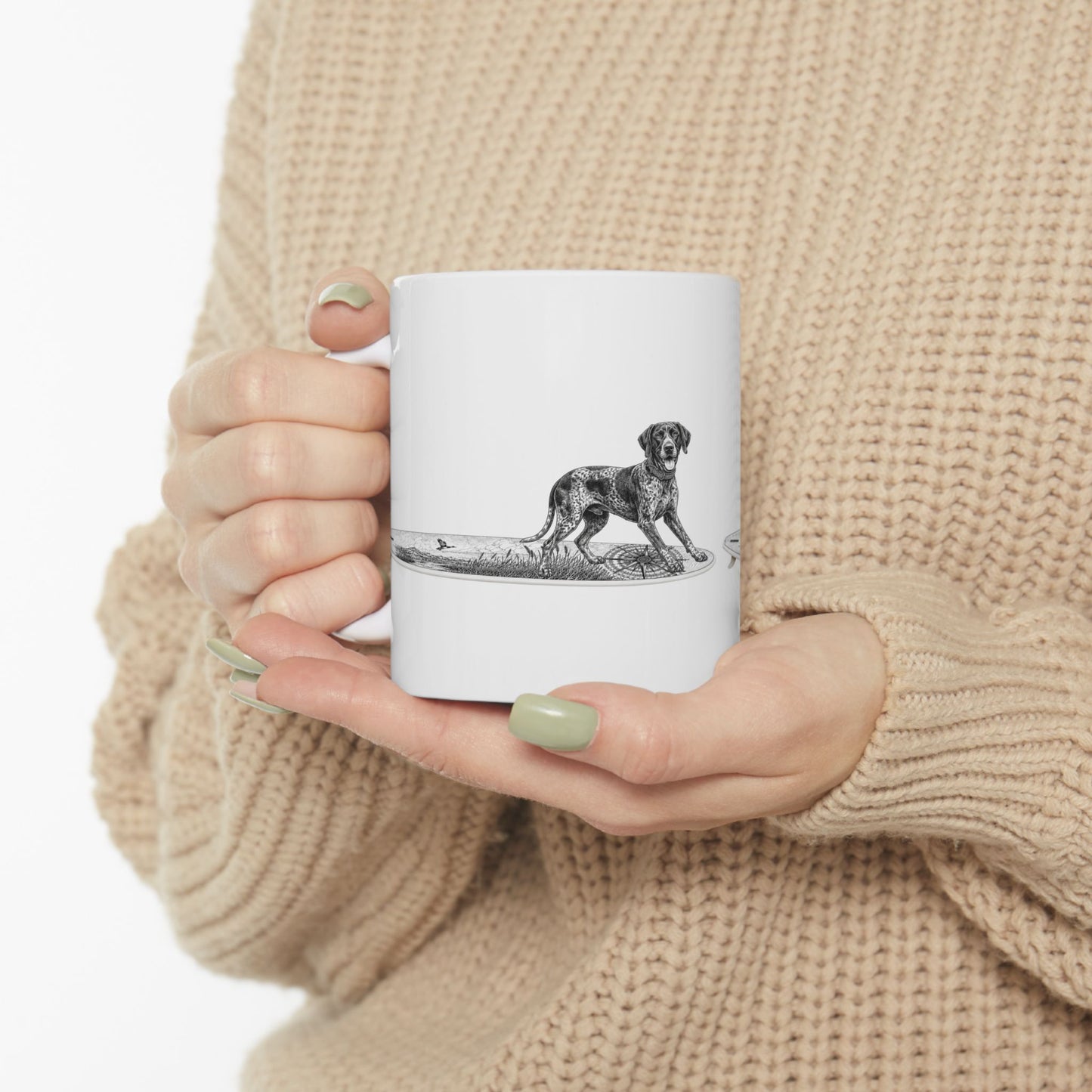German Shorthaired Pointer Point Break Surfboard 11oz Coffee Mug