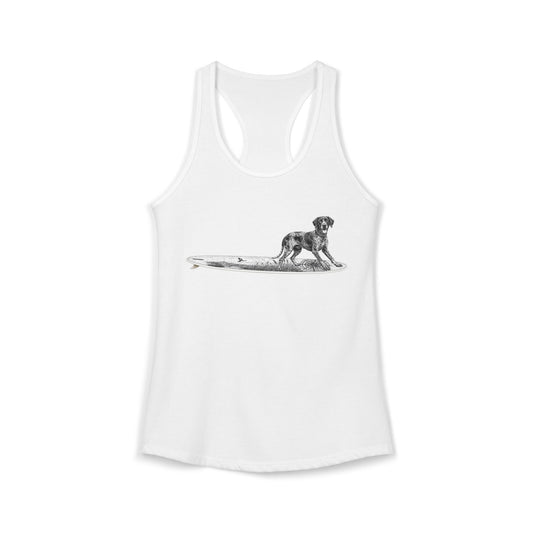 German Shorthaired Pointer Point Break Surfboard Racerback Tank