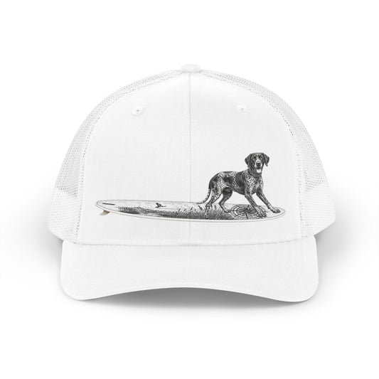 German Shorthaired Pointer Point Break Surfboard Trucker Hat