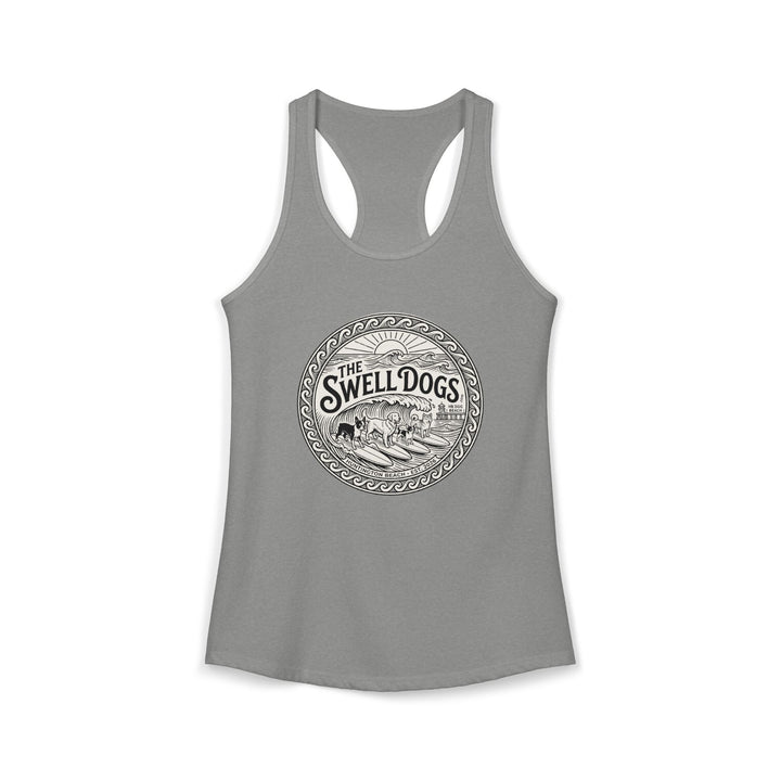 Gray racerback tank top with &