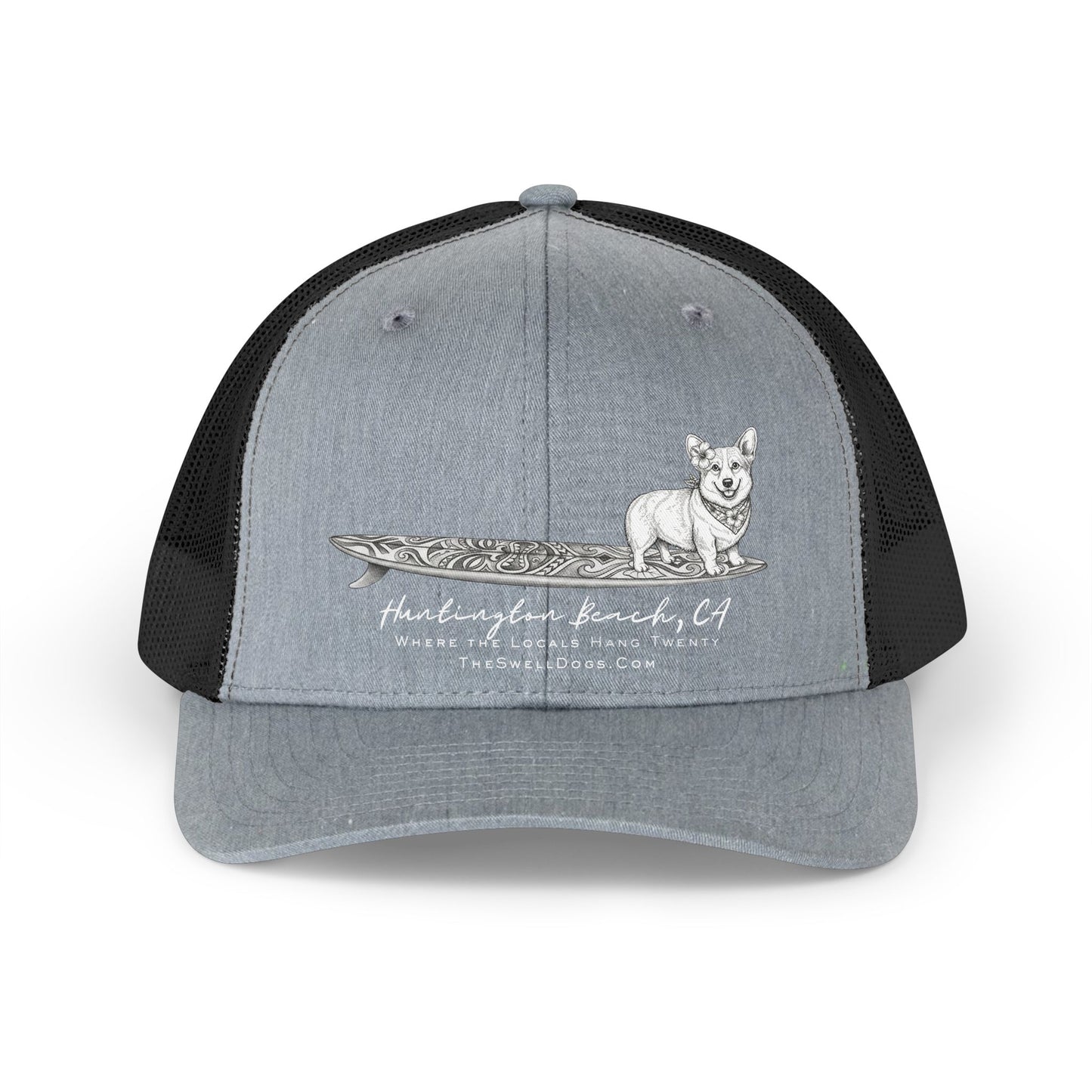 Corgi Tiki Surfboard HB Edition Trucker Hat