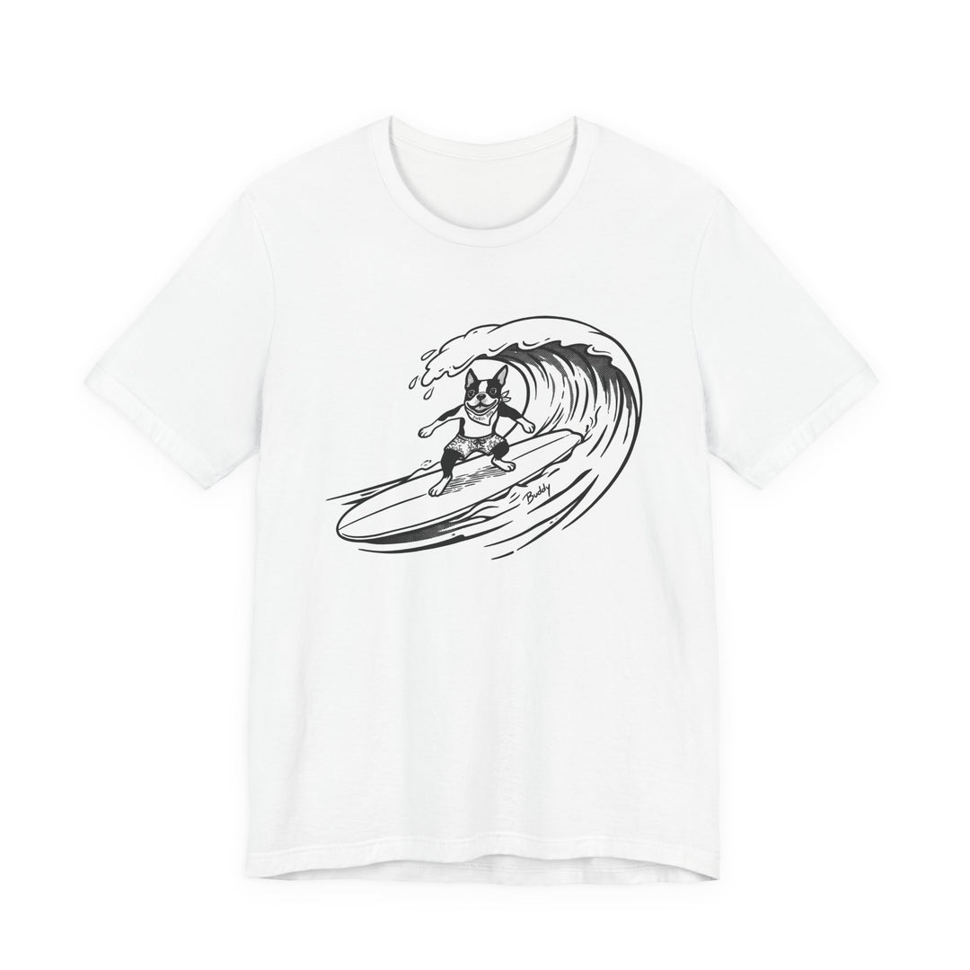 Boston Terrier Barrel Surf T-Shirt