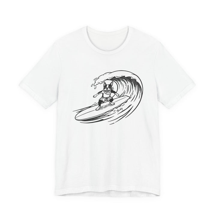 Boston Terrier Barrel Surf T-Shirt