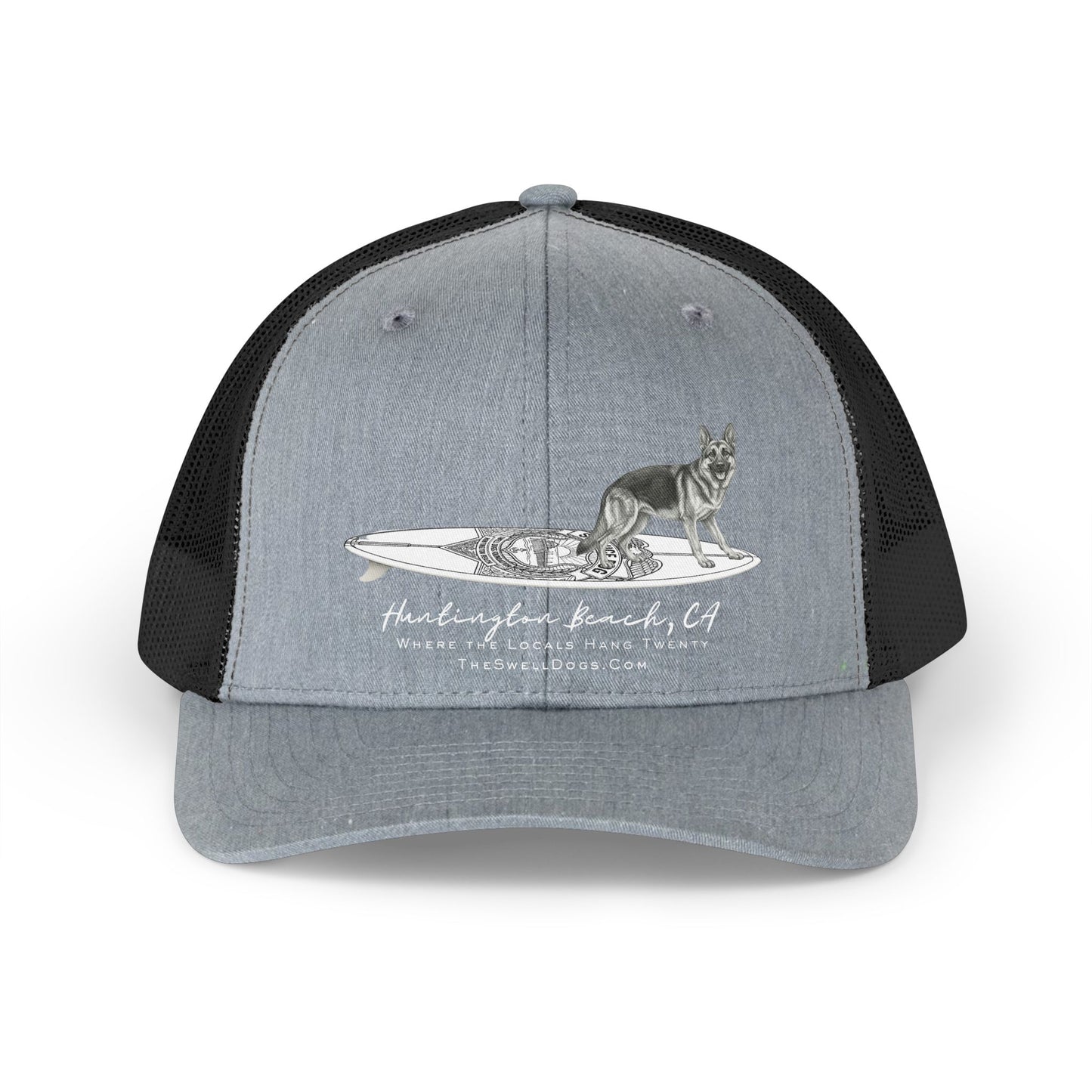 German Shepherd Service Dog Surfboard HB Edition Trucker Hat