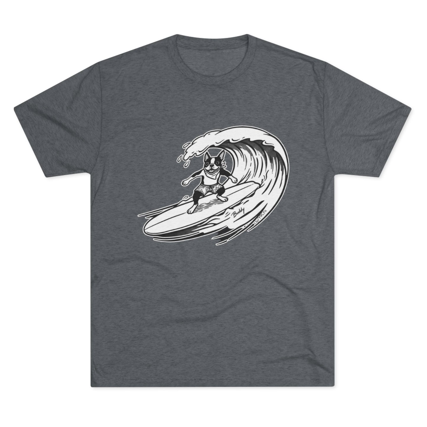 Boston Terrier Barrel Surf T-Shirt