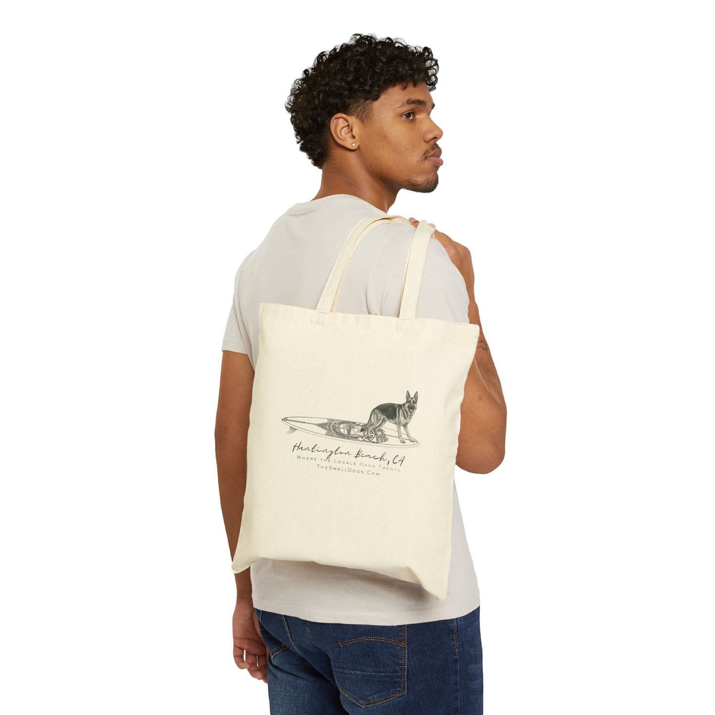 German Shepherd Service Dog Surfboard HB Edition Beach Tote