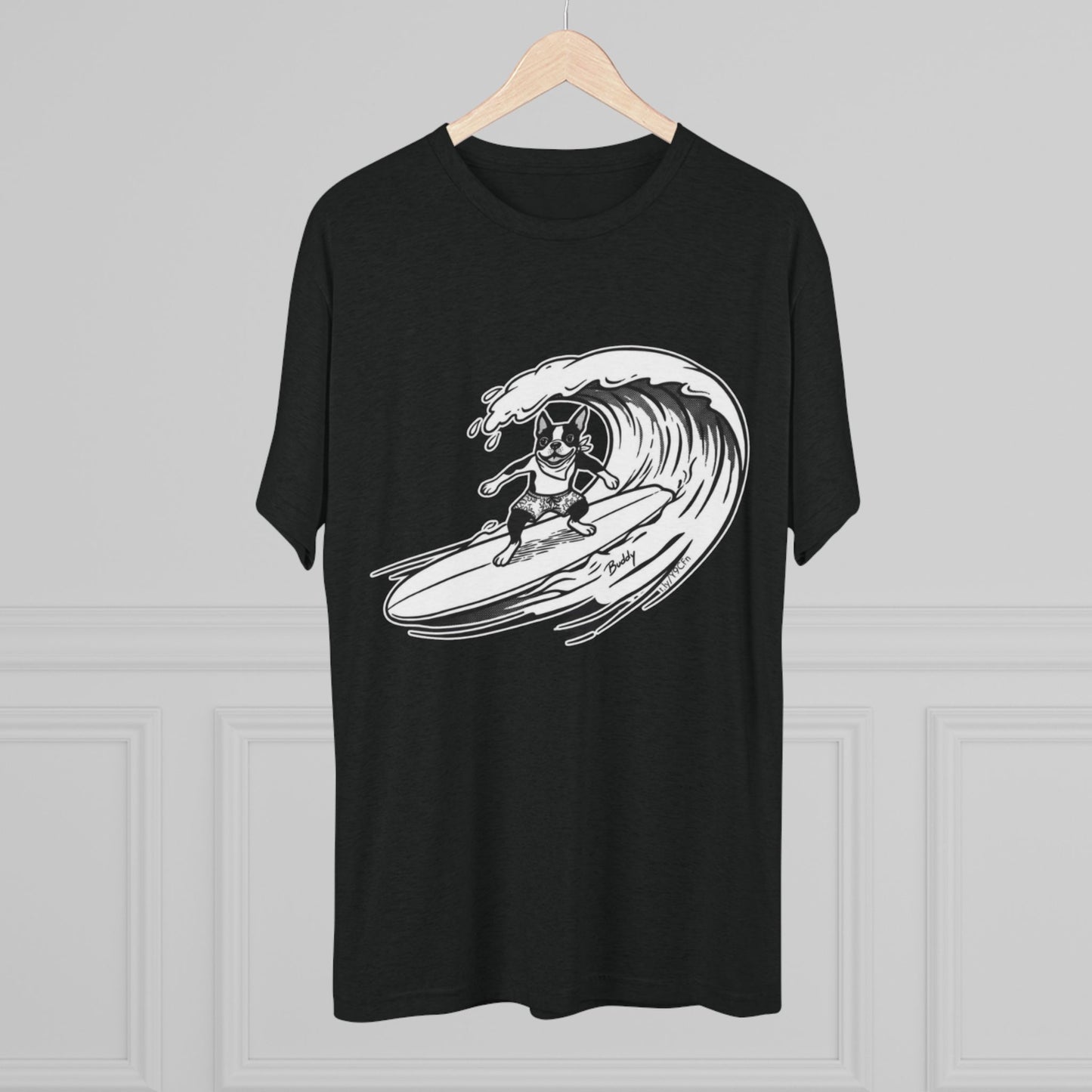 Boston Terrier Barrel Surf T-Shirt