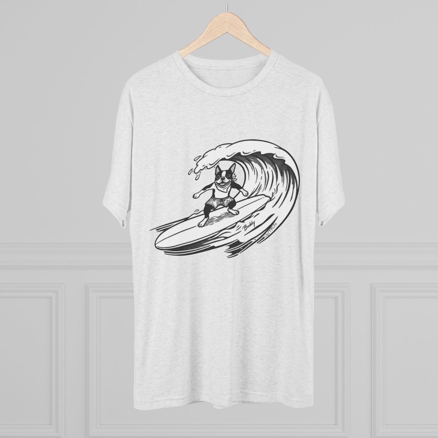 Boston Terrier Barrel Surf T-Shirt