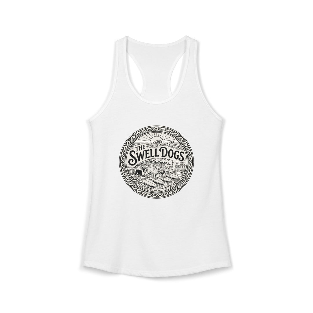 White racerback tank top with &