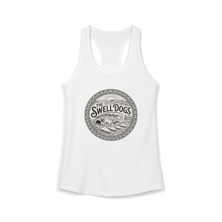White racerback tank top with &
