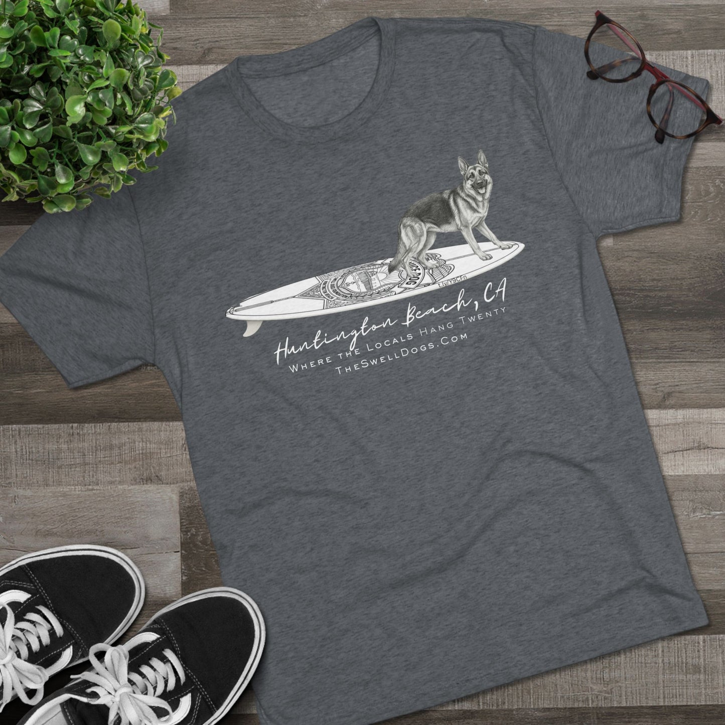 German Shepherd Service Dog Surfboard HB Edition T-Shirt
