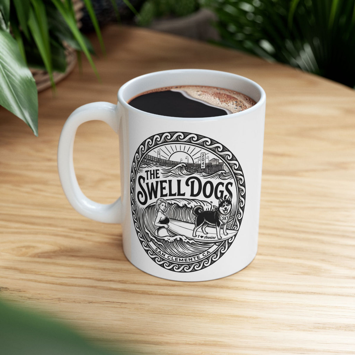Annine and Sky Swell Dogs 11 oz Coffee Mug