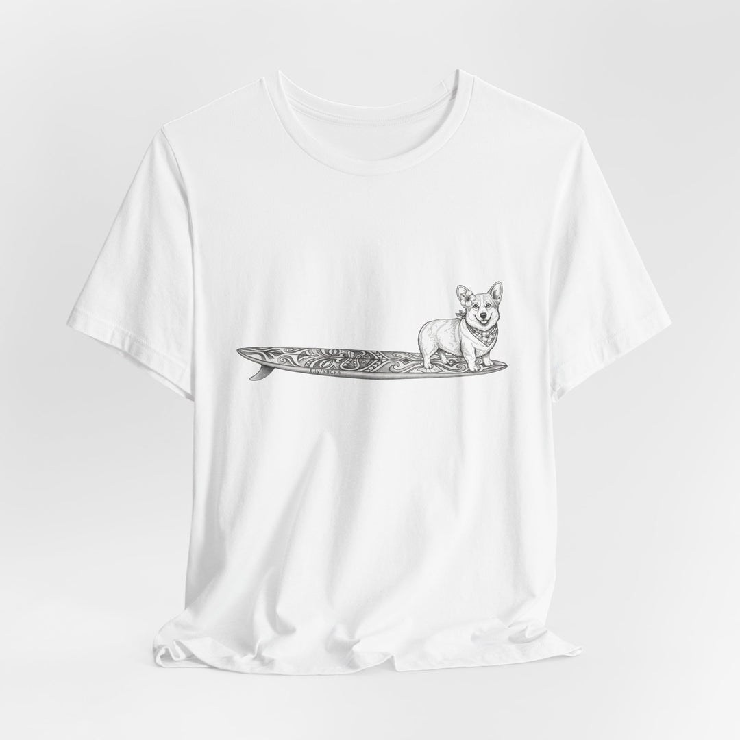 Corgi Tiki Surfboard T-shirt