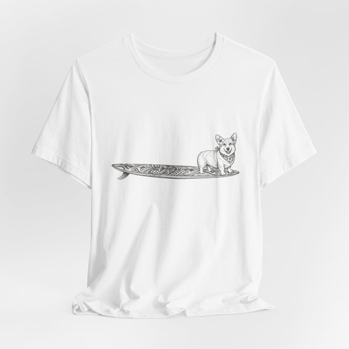 Corgi Tiki Surfboard T-shirt