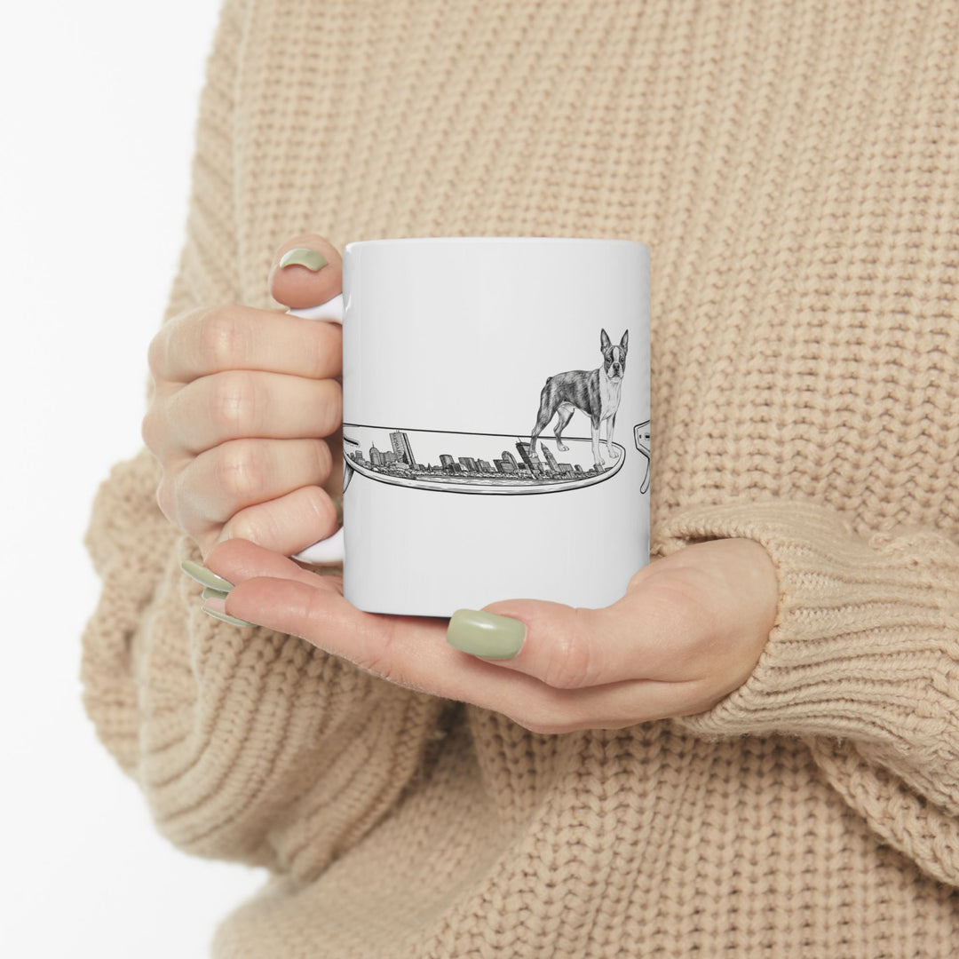 Boston Terrier surf mug — unique gift for Boston Terrier owners — The Swell Dogs