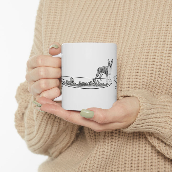 Boston Terrier surf mug — unique gift for Boston Terrier owners — The Swell Dogs