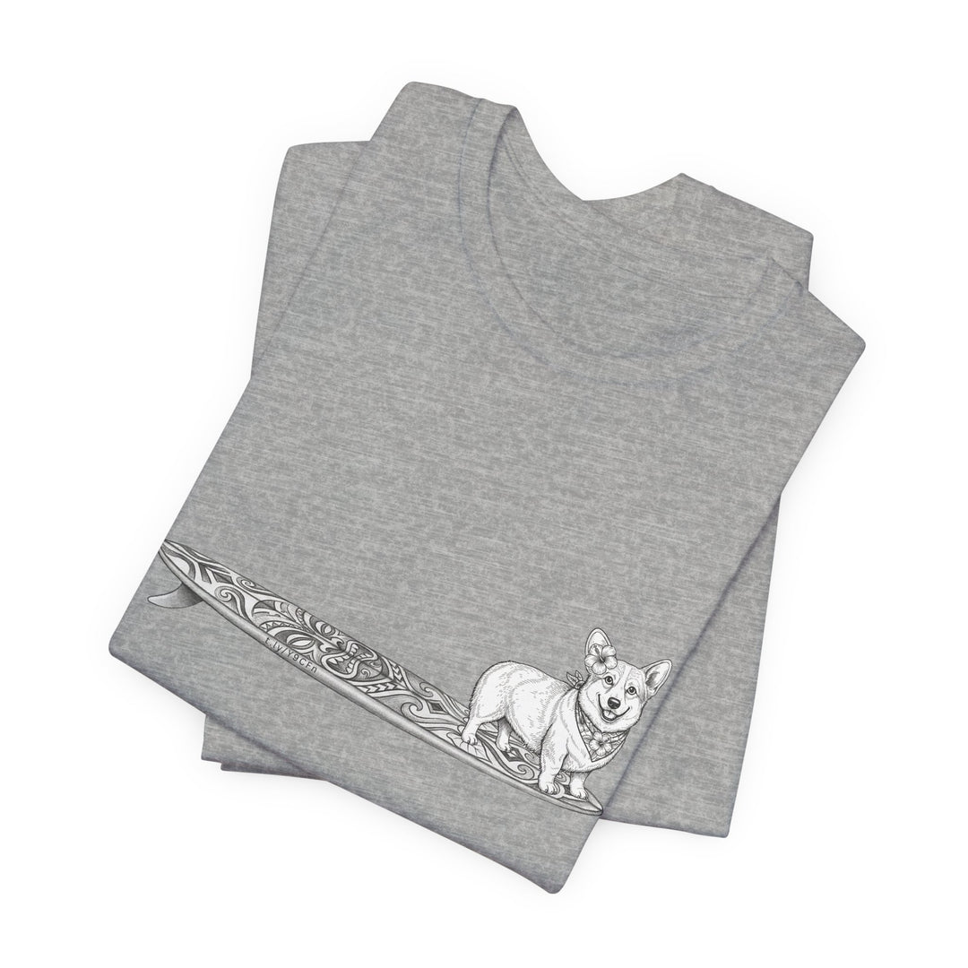 Corgi Tiki Surfboard T-shirt