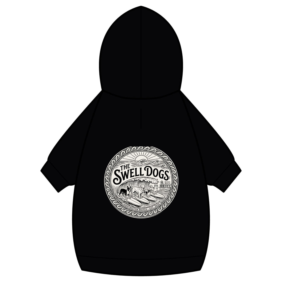 The Swell Dogs Pet Hoodie — Cotton Fleece Dog Sweatshirt with Collar Hole