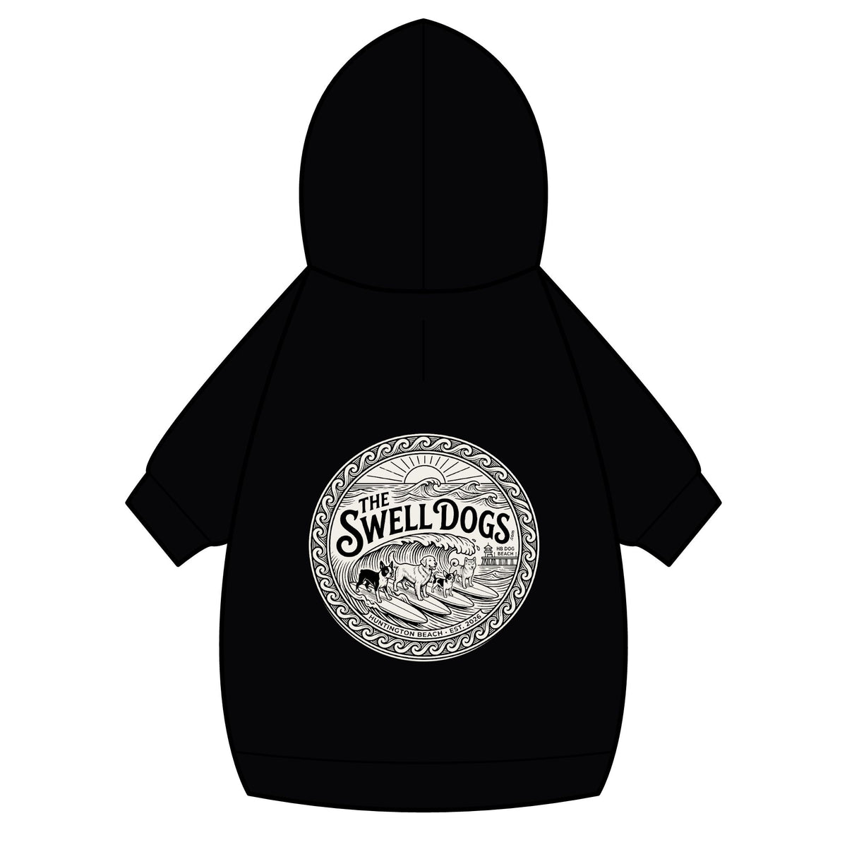 The Swell Dogs Pet Hoodie — Cotton Fleece Dog Sweatshirt with Collar Hole