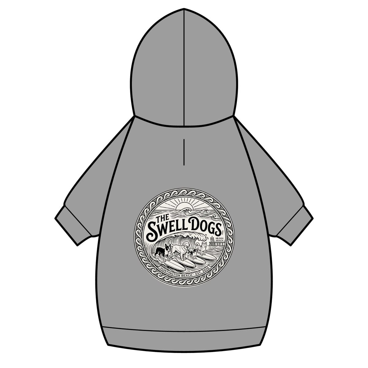 The Swell Dogs Pet Hoodie — Cotton Fleece Dog Sweatshirt with Collar Hole