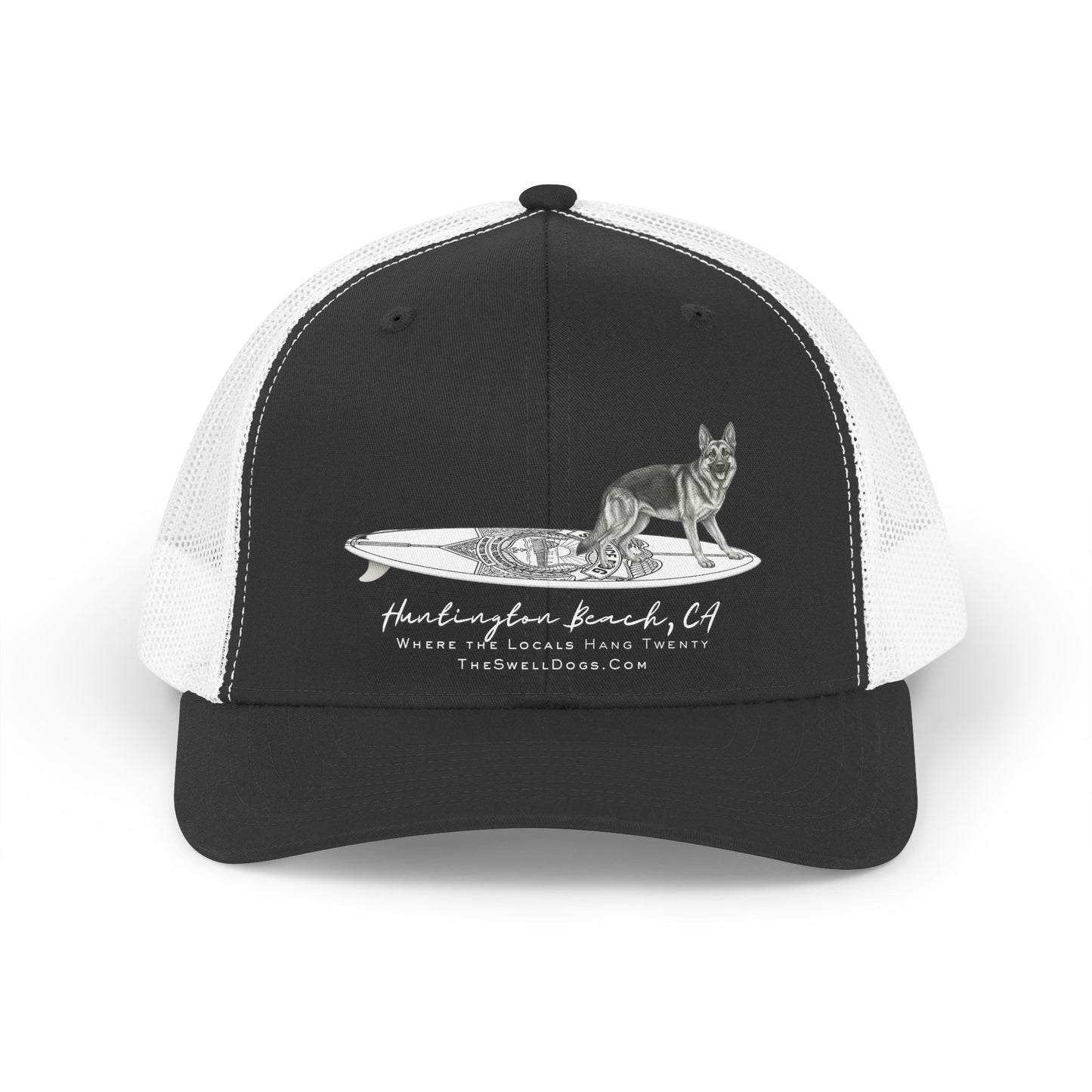 German Shepherd Service Dog Surfboard HB Edition Trucker Hat