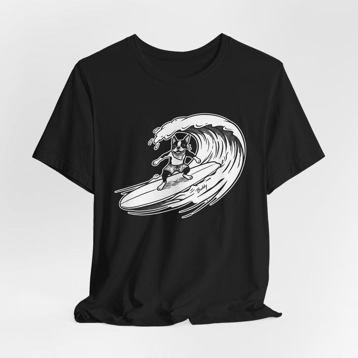Boston Terrier Barrel Surf T-Shirt
