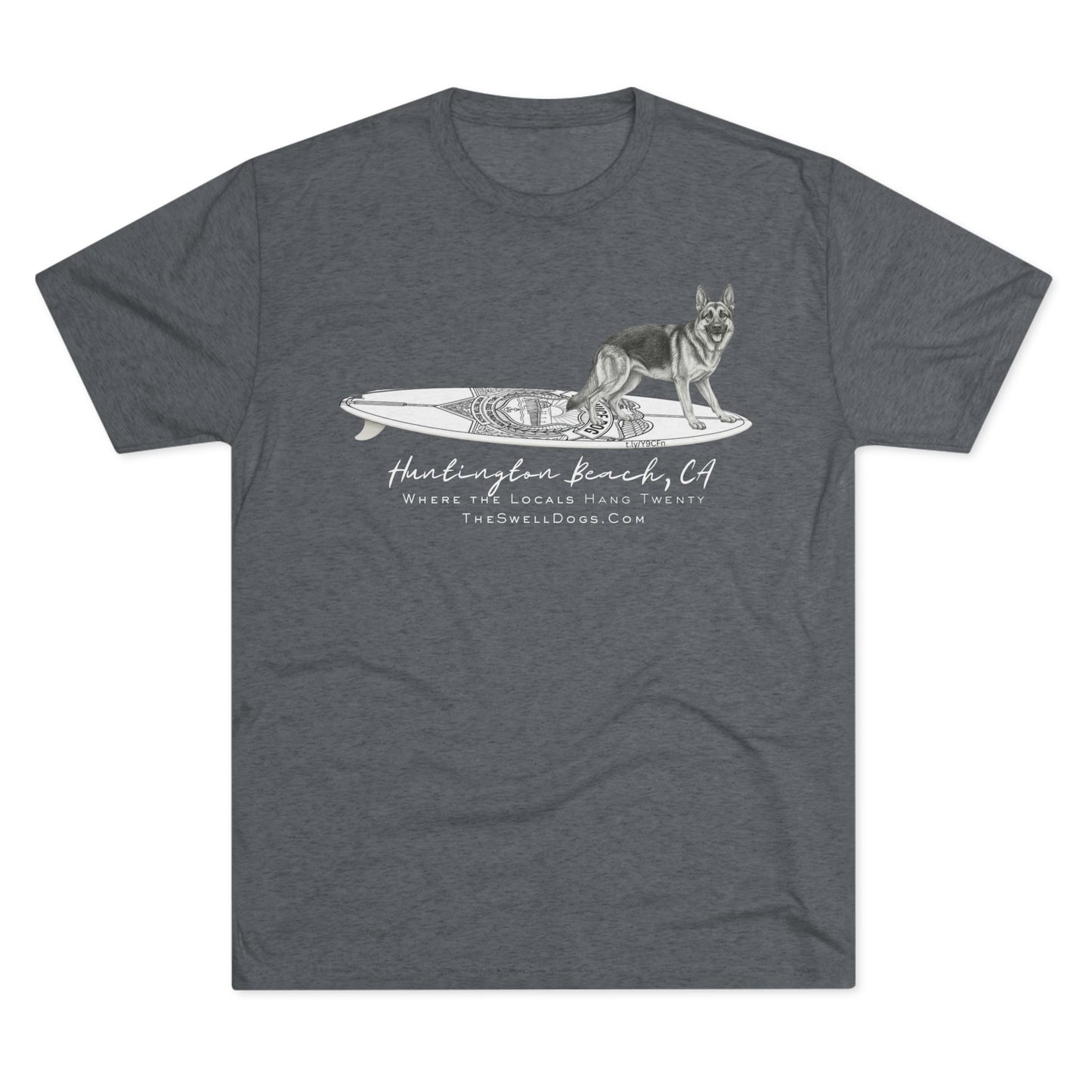 German Shepherd Service Dog Surfboard HB Edition T-Shirt