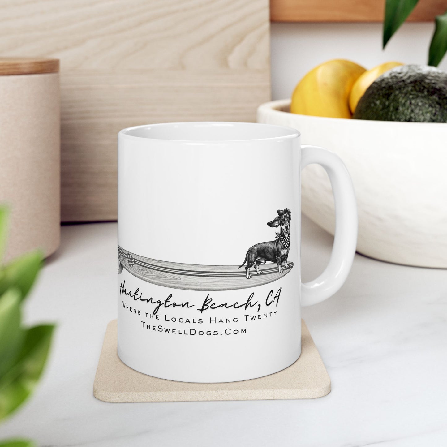 Dachshund Racing Flags HB Edition 11 oz Coffee Mug