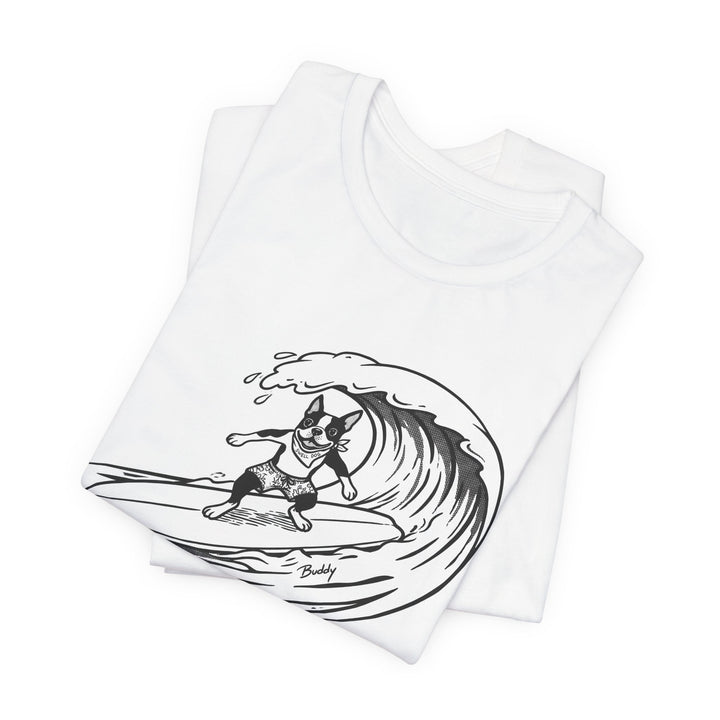 Boston Terrier Barrel Surf T-Shirt
