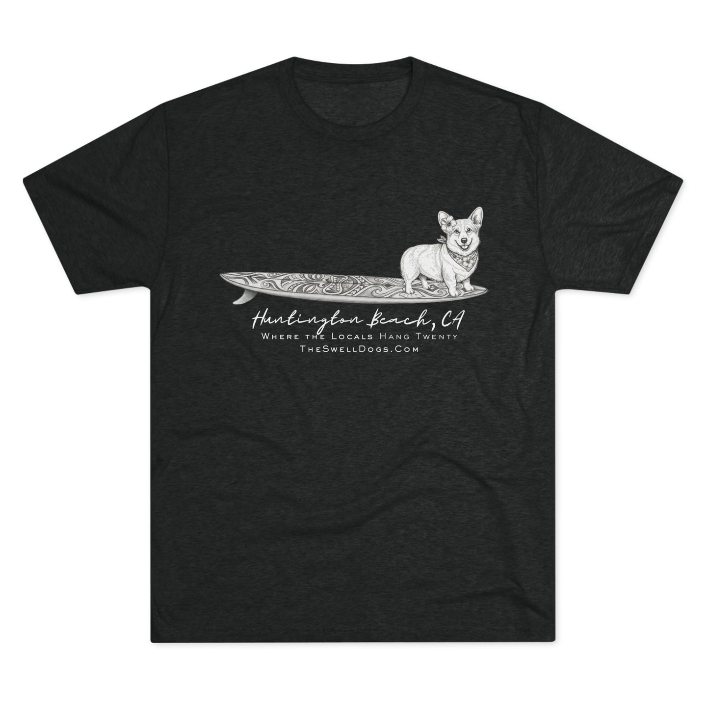 Corgi Tiki Surfboard HB Edition T-shirt