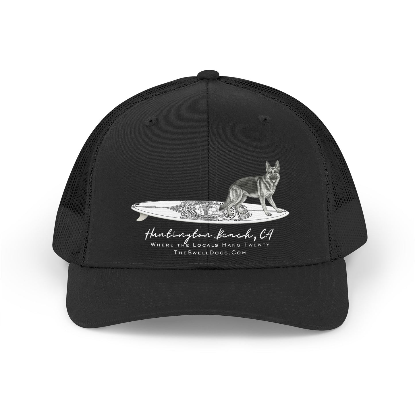 German Shepherd Service Dog Surfboard HB Edition Trucker Hat