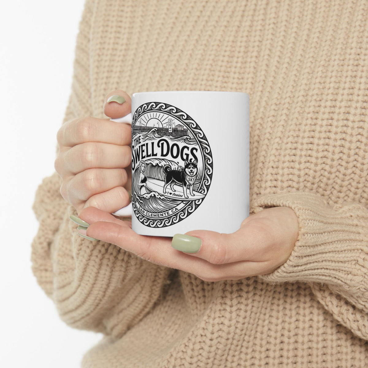 Annine and Sky Swell Dogs 11 oz Coffee Mug