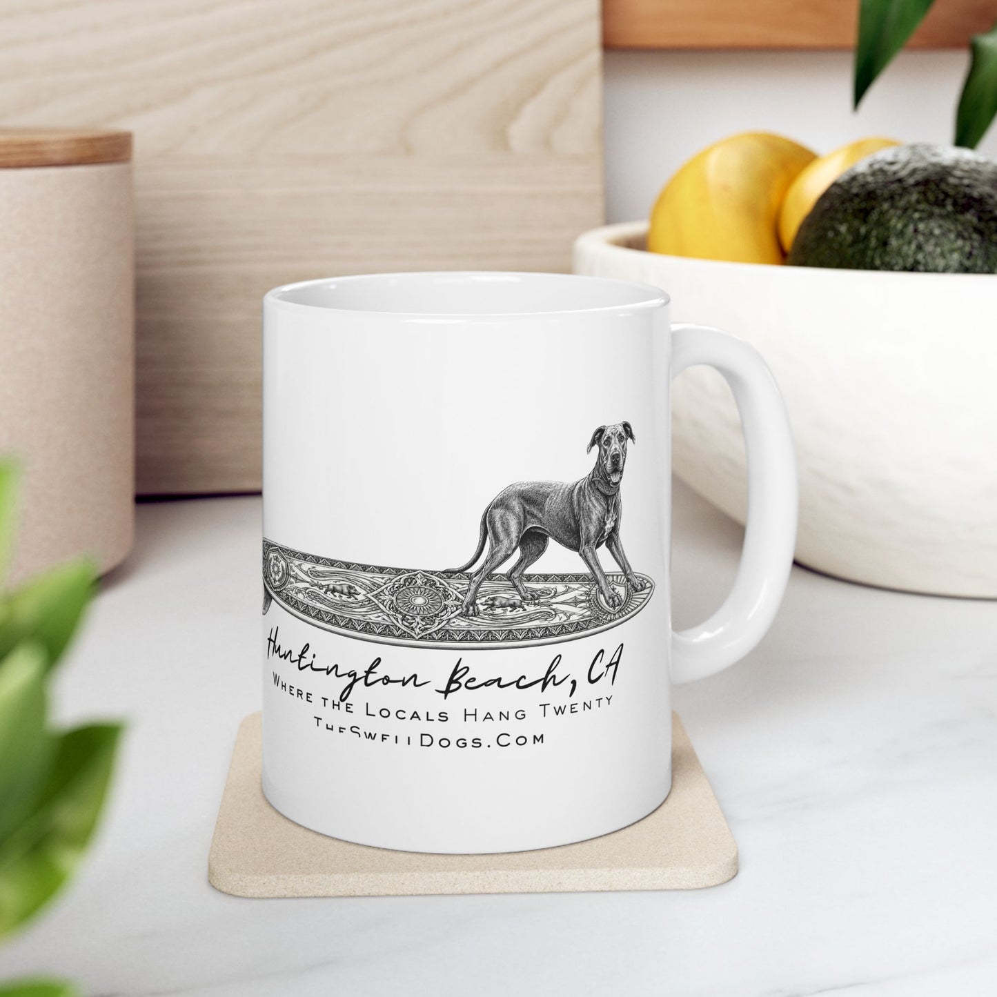 Great Dane Apollo Tide Surfboard HB Edition 11 oz Coffee Mug