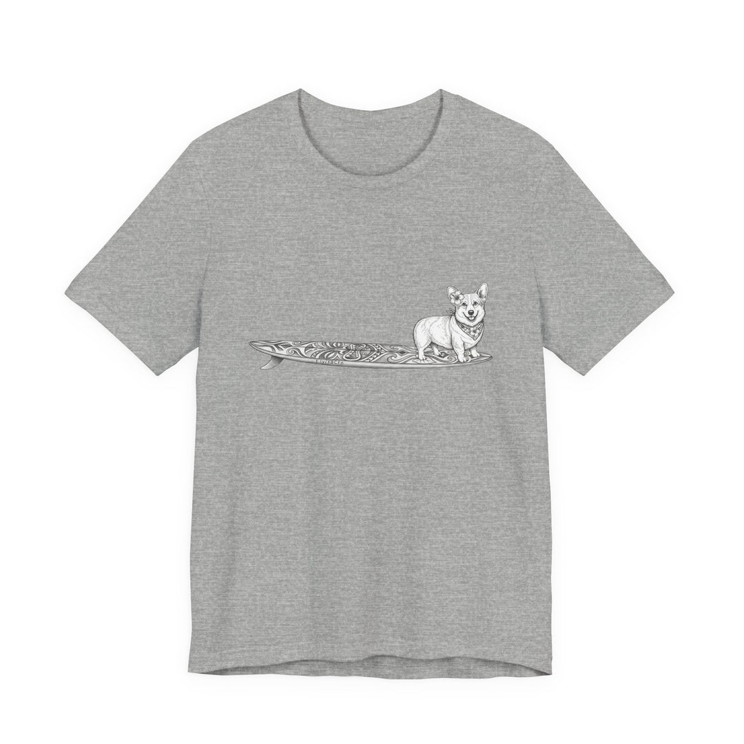 Corgi Tiki Surfboard T-shirt