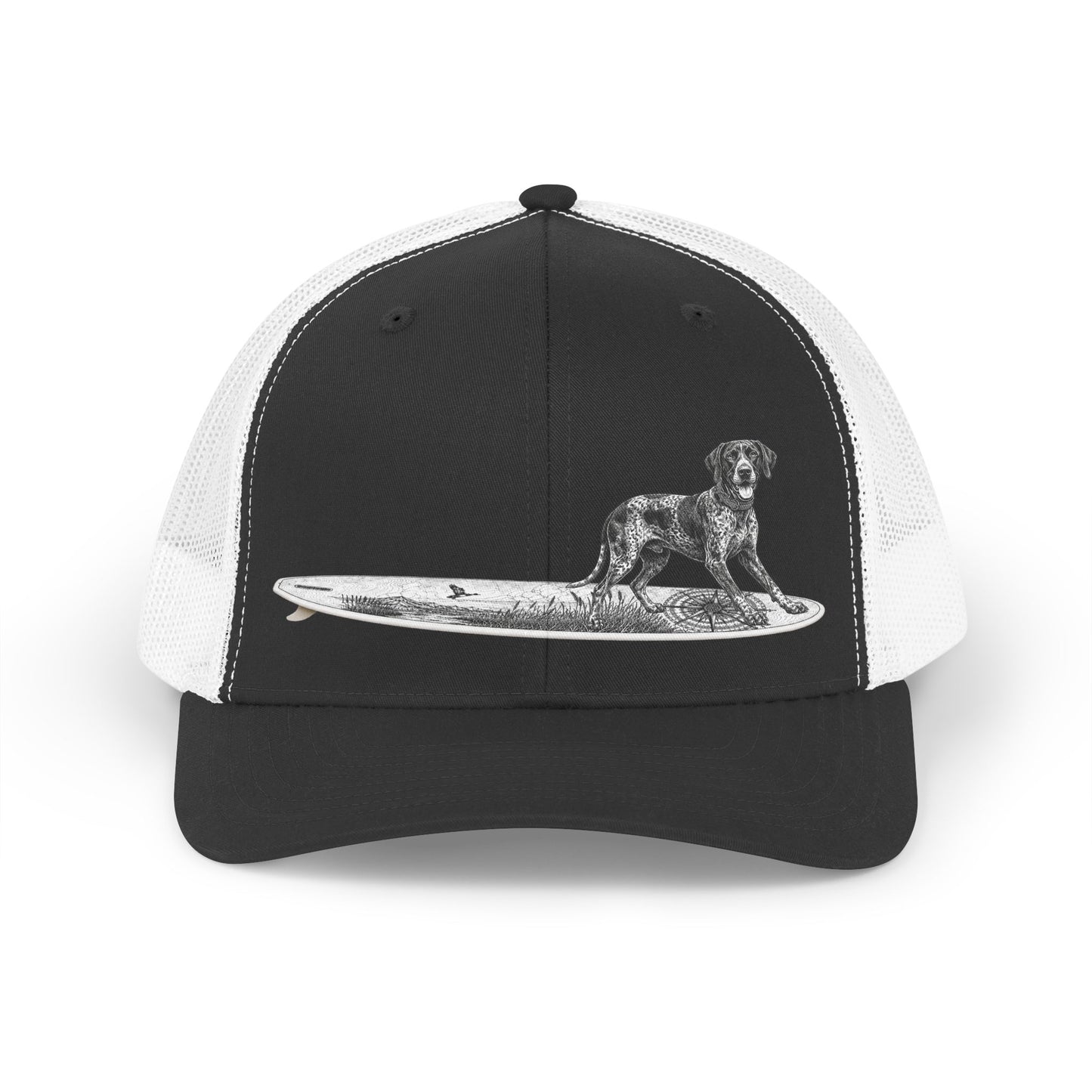German Shorthaired Pointer Point Break Surfboard Trucker Hat