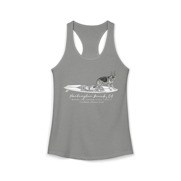 German Shepherd Service Dog Surfboard HB Edition Racerback Tank