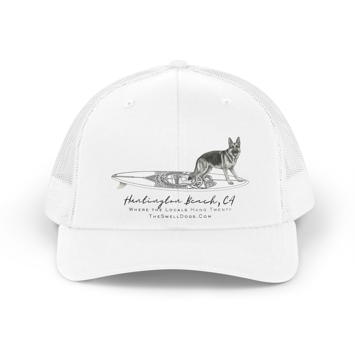 German Shepherd Service Dog Surfboard HB Edition Trucker Hat
