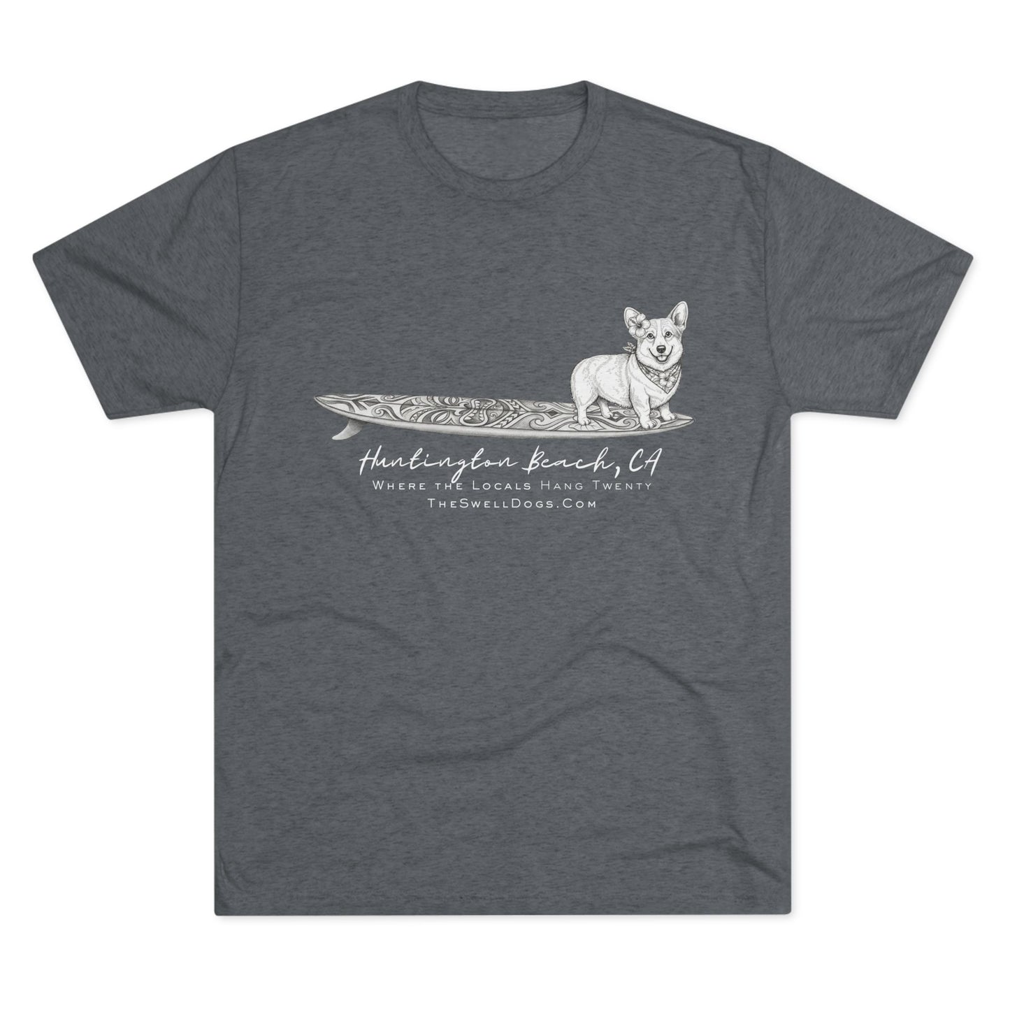 Corgi Tiki Surfboard HB Edition T-shirt