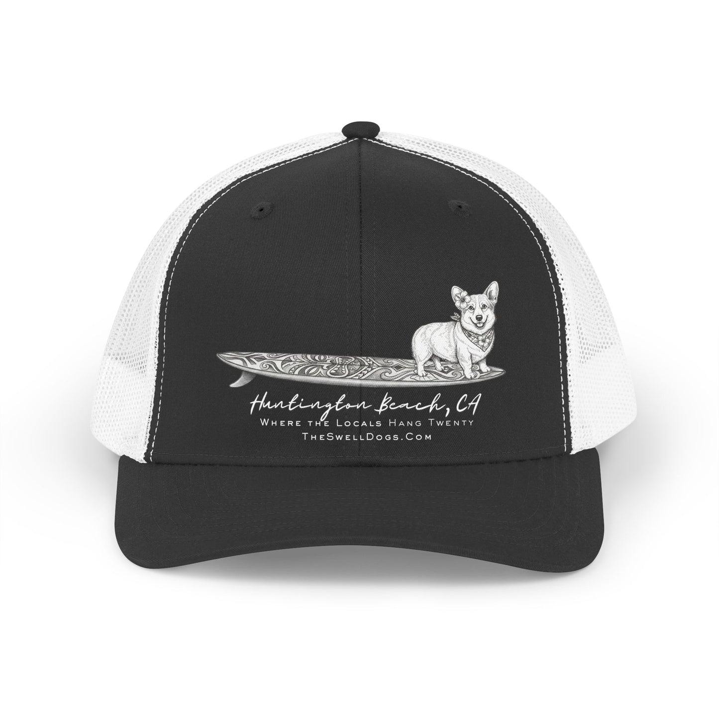 Corgi Tiki Surfboard HB Edition Trucker Hat