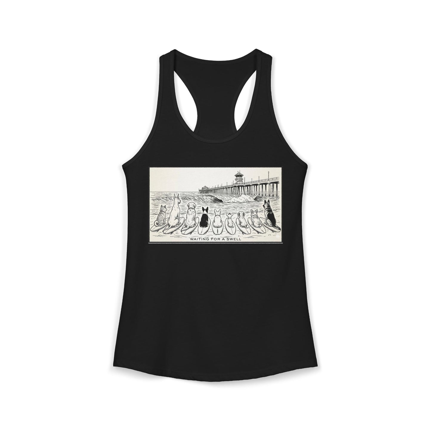 Waiting for a Swell Racerback Tank