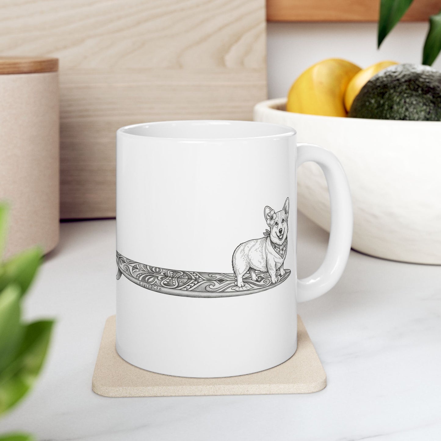 Corgi Tiki 11 oz Coffee Mug