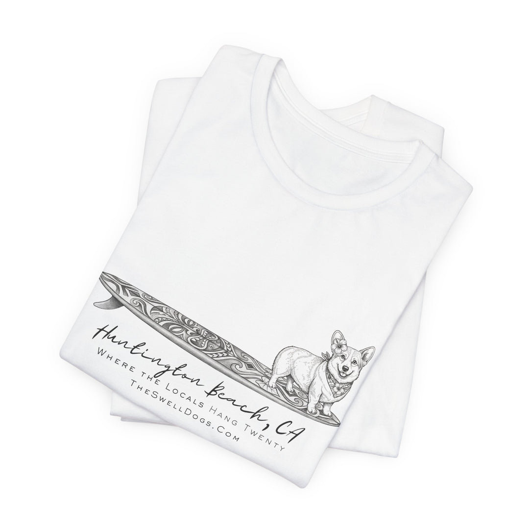 Corgi Tiki Surfboard HB Edition T-shirt