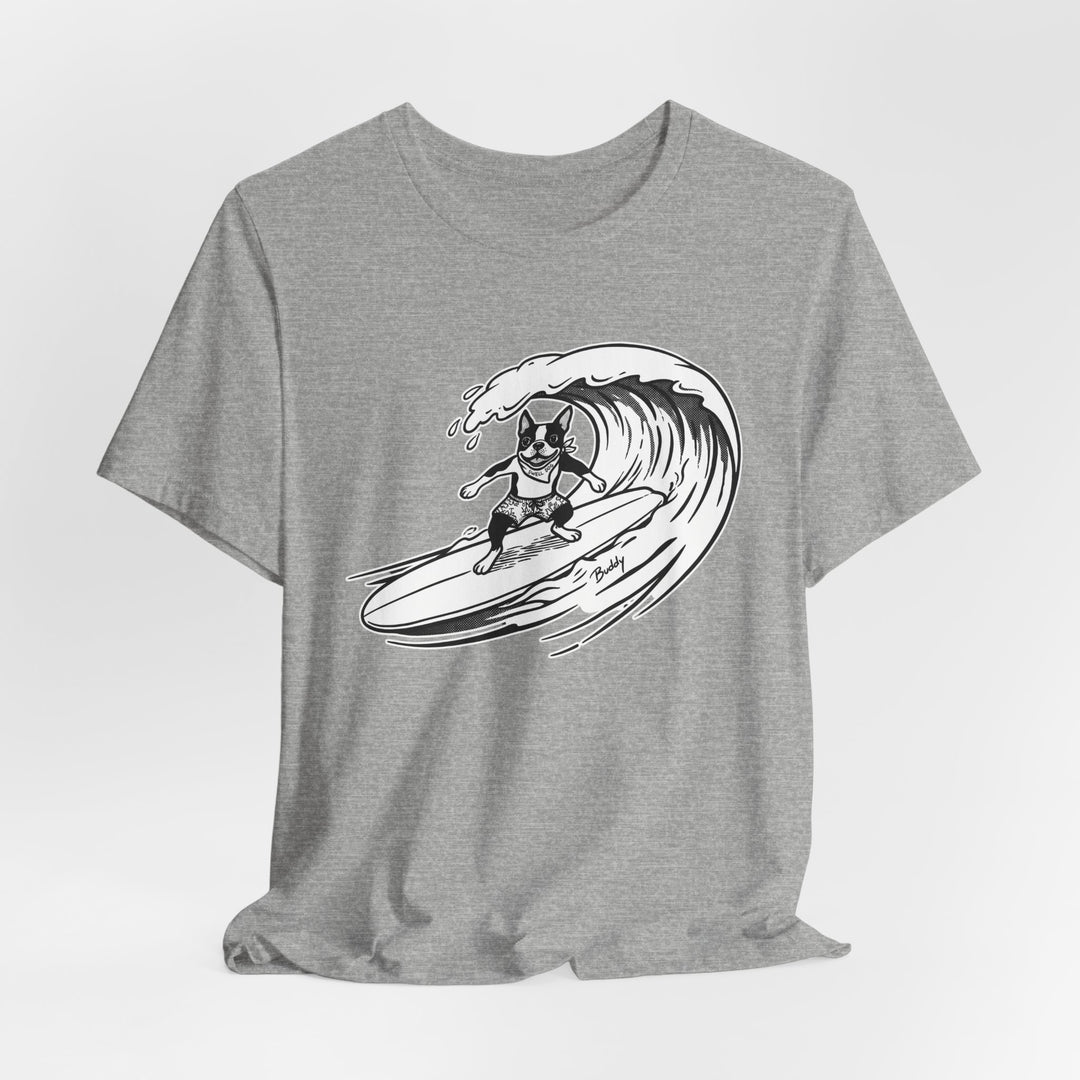 Boston Terrier Barrel Surf T-Shirt