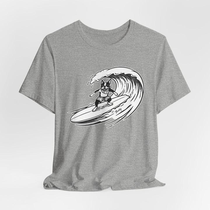 Boston Terrier Barrel Surf T-Shirt