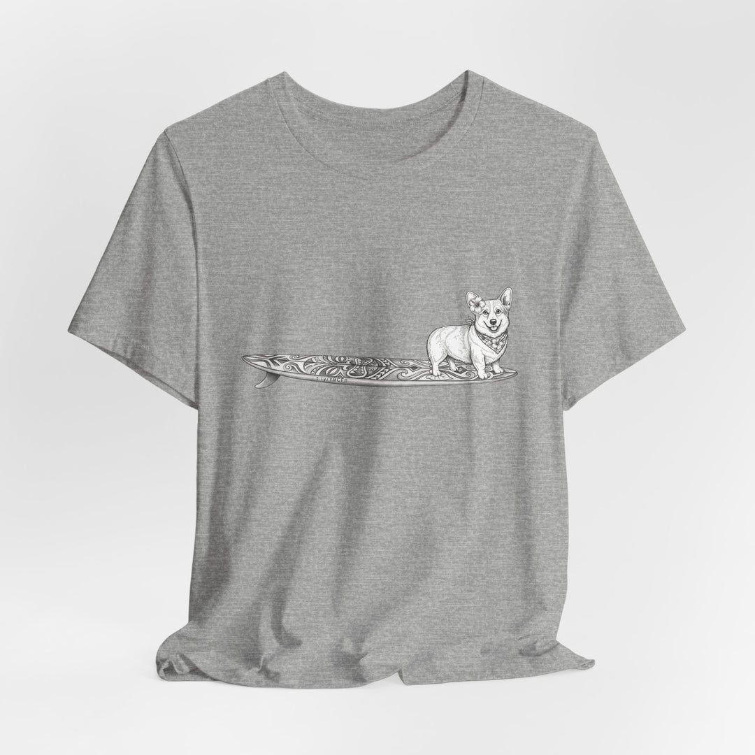 Corgi Tiki Surfboard T-shirt
