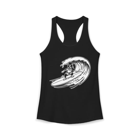 Boston Terrier Barrel Surf Racerback Tank