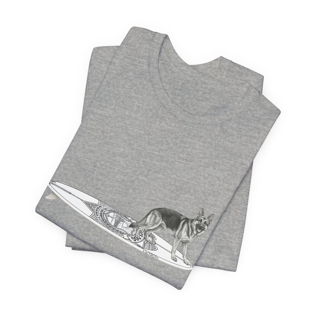 German Shepherd Service Dog Surfboard T-Shirt