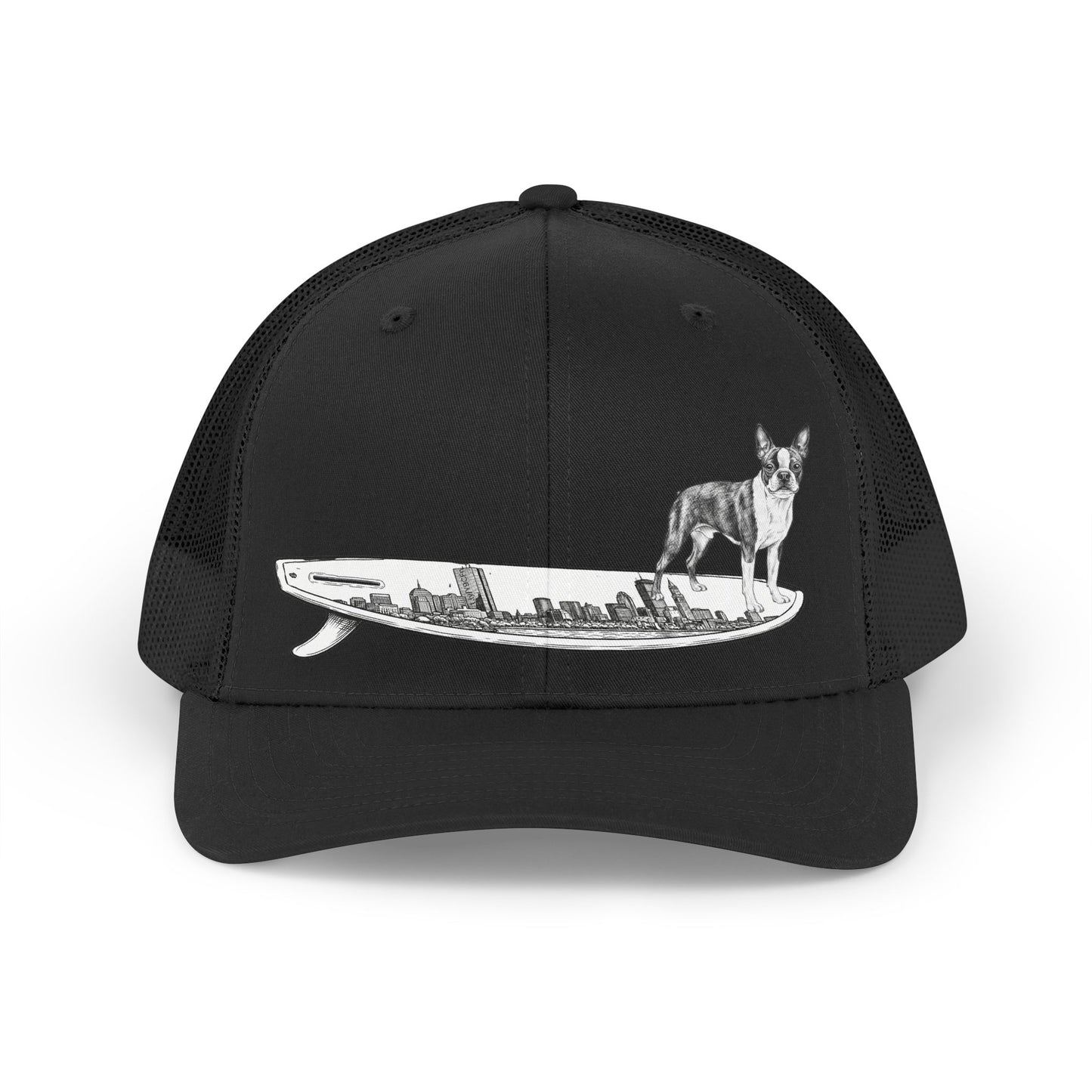 Boston Terrier surf hat back view — adjustable cap — The Swell Dogs