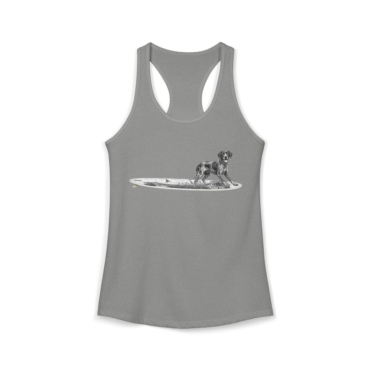 German Shorthaired Pointer Point Break Surfboard Racerback Tank