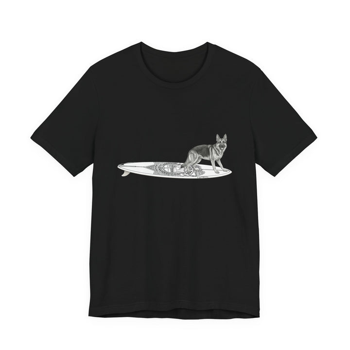German Shepherd Service Dog Surfboard T-Shirt
